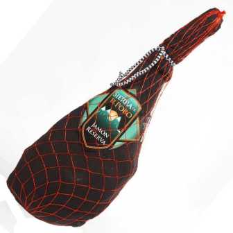 JAMON RESERVA "SIERRA EL POBO" con pata y piel, peso: 6'5 a 7 Kgs. PRODUCTO DE ARAGON