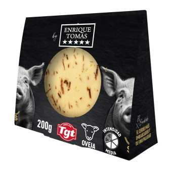 Queso Puro de Oveja Ahuyentalobos Con Jamón Y Paleta Ibéricos Enrique Tomás Cuña 200gr.