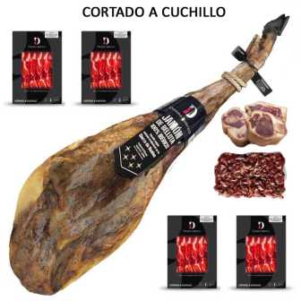 Jamón de Bellota 100% Ibérico Deseo Ibérico Certificado Cortado A Cuchillo - El Auténtico Pata Negra